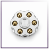 Metal Alloy Revolver Cylinder Fidget Spinner Toy with Detachable Brass Chambers - Premium EDC Desk Accessory for Focus, Calm, and Stress Relief